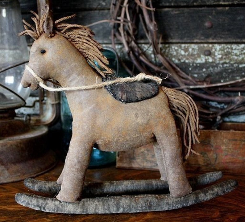 PATTERN Primitive Rocking Horse Doll Digital PDF Pattern, Animal Horse Sewing Pattern image 3