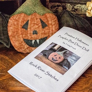Primitive Halloween PDF pattern, Digital Holiday pattern, Halloween sewing pattern