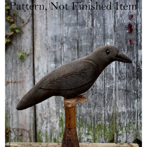 PATTERN Primitive Big Olde Crow Digital PDF Pattern, Bird Sewing Pattern
