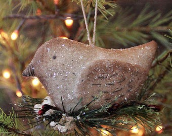 PATTERN Primitive Christmas Nesting Bird Ornie PATTERN, Ornament Pattern, Folk Art