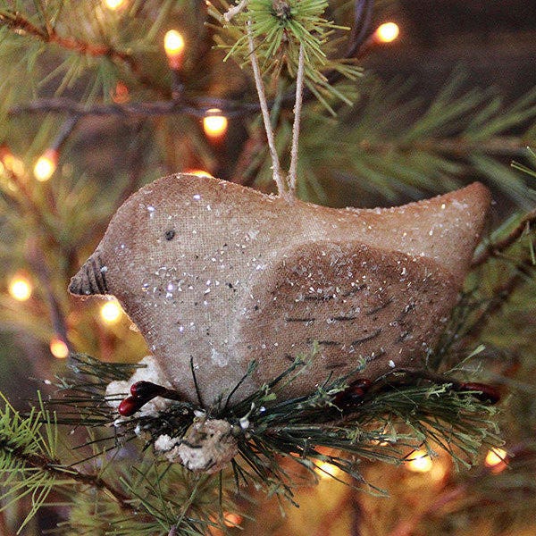 PATTERN Primitive Christmas Nesting Bird Ornie PATTERN, Ornament Pattern, Folk Art