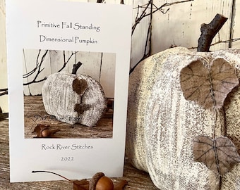 PDF Sewing Pattern, Primitive Fall Standing Dimensional Pumpkin Pattern, Digital Pattern