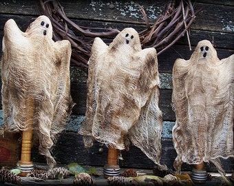 PATTERN Primitive Halloween Ghost Make Do Dolls E-PATTERN