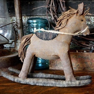 PATTERN Primitive Rocking Horse Doll Digital PDF Pattern, Animal Horse Sewing Pattern image 1