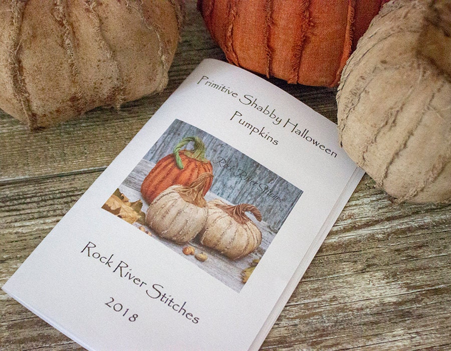PATTERN Primitive Shabby Halloween Pumpkins PDF Pattern, Sewing Pattern