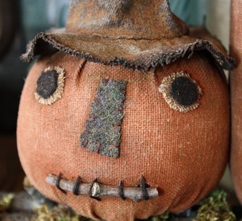 PATTERN Primitive Folk Art Halloween Witch Pumpkin Shelf Sitter Digital PDF Pattern image 4