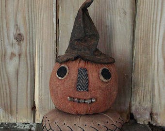 PATTERN Primitive Halloween Pumpkin Guy Pincushion Digital PDF Pattern