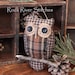PATTERN Primitive Owl Folk Art Ornie Digital PDF Pattern, Owl Sewing ...