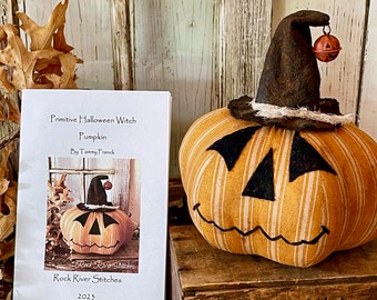 PATTERN Primitive Halloween Witch Pumpkin digital pattern