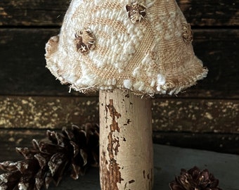 Primitive textured Mushroom, Home Decor