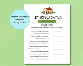 House Hunt Game, Housewarming Party Games, Printable Game, Housewarming Activities, New Home Games, Housewarming Party Ideas, Moving Party