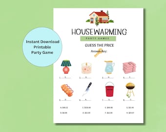 Guess the Price, Housewarming Party Games, Printable Game, Housewarming Activities, New Home Games, Housewarming Party Ideas, Moving Party