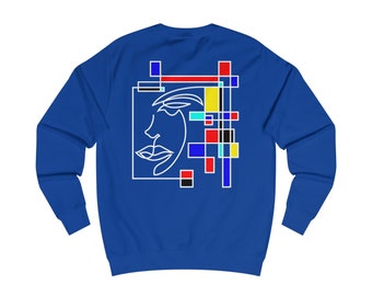 Mondrian Half Face Line Art Unisex Sweatshirt