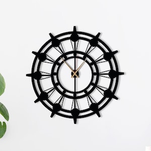 Metall Kompass Wanduhr, Nautisches Schiff Rad Design, Industrielle Schwarze Wanduhr, Moderne Marine Wohnkultur, Moderne Industrielle Wanduhr