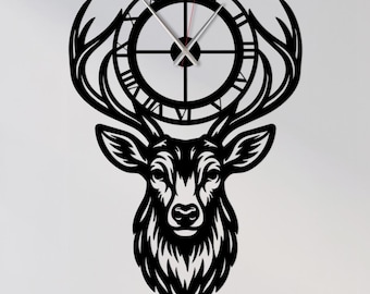 Orologio da parete in metallo con fiori, decorazione da parete floreale nera, grande orologio botanico minimalista, arte contemporanea per il soggiorno, regalo per la casa, arte da parete botanica