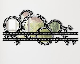 Decorazione da parete moderna con specchio in metallo, decorazione da parete con specchio geometrico in plexiglas, decorazione da parete contemporanea di lusso, decorazione per ingresso e soggiorno