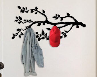Appendiabiti Branch and Nature, Appendiabiti Chlotes, Ganci in metallo, Ganci decorativi, Appendiabiti a forma di ramo d'albero, Appendiabiti da parete con design a foglia, Appendiabiti per ingresso