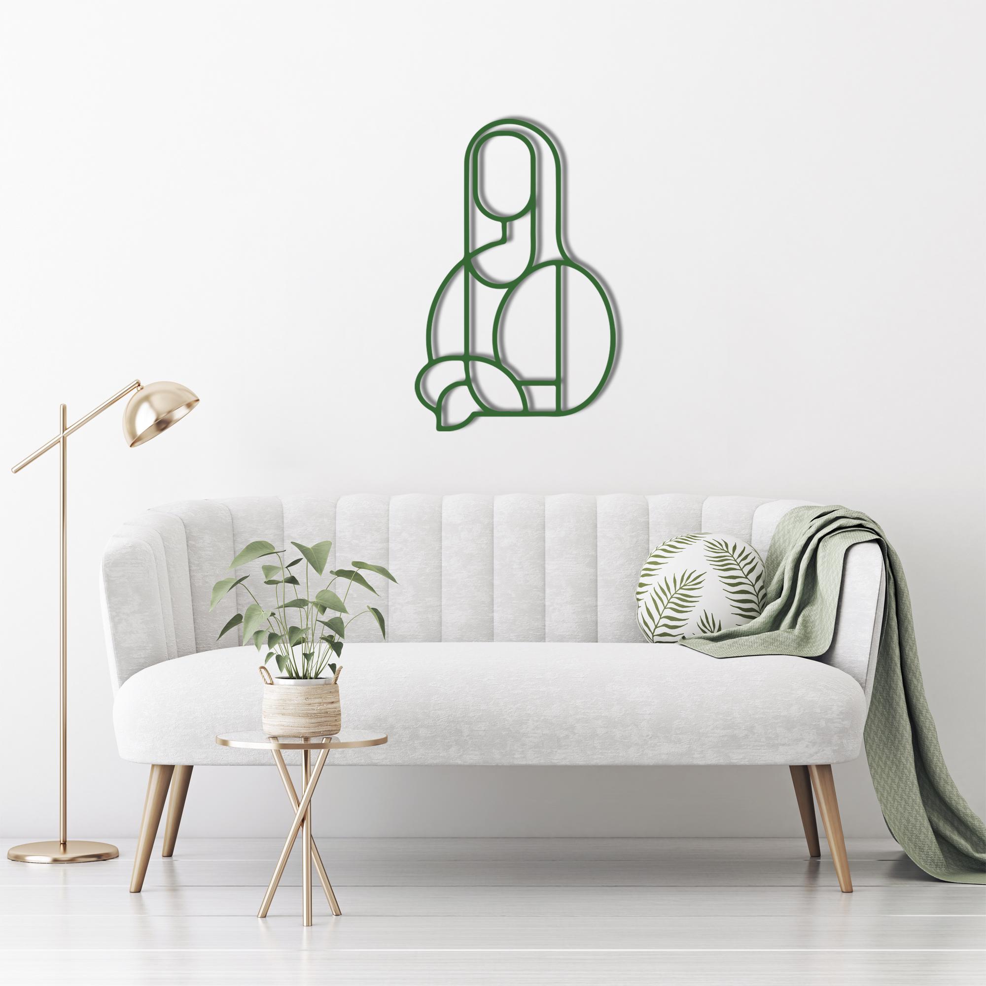 Lisa Line Design Mona Lisa Line Art Metal Wall Decor, Minimalist Line Art, Interior ...