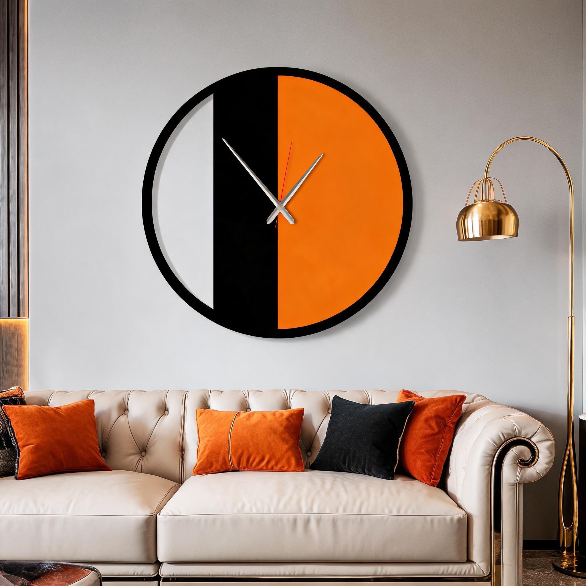 Modern Geometric Metal Wall Clock, Custom Color Options, Minimalist UV ...