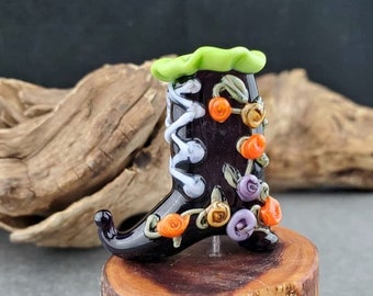 Lampwork Glass Witches Boot Focal