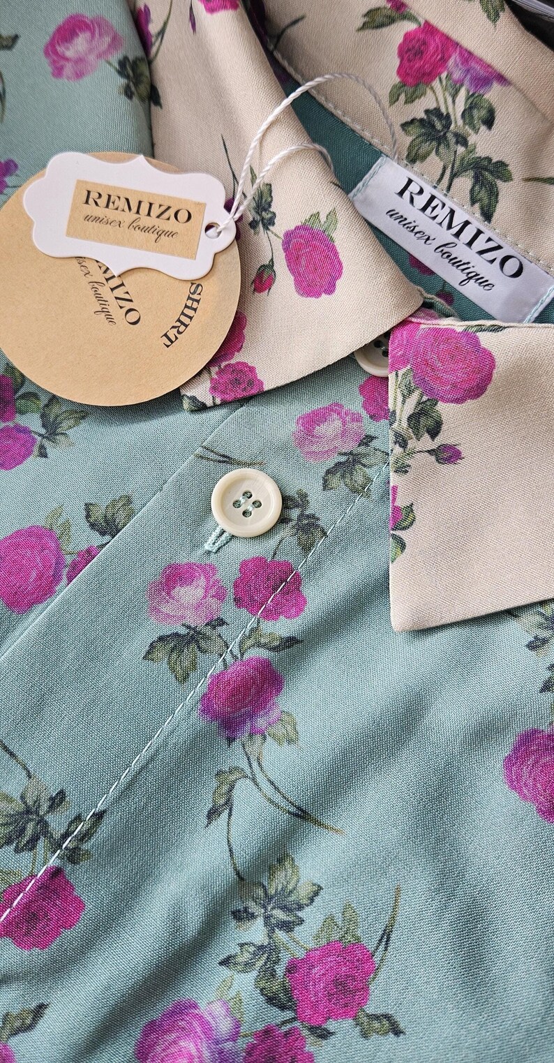 Silk shirt, Button up shirt, Floral print shirt, Business casual shirt, Holiday wear, Men silk shirt, Women silk shirt