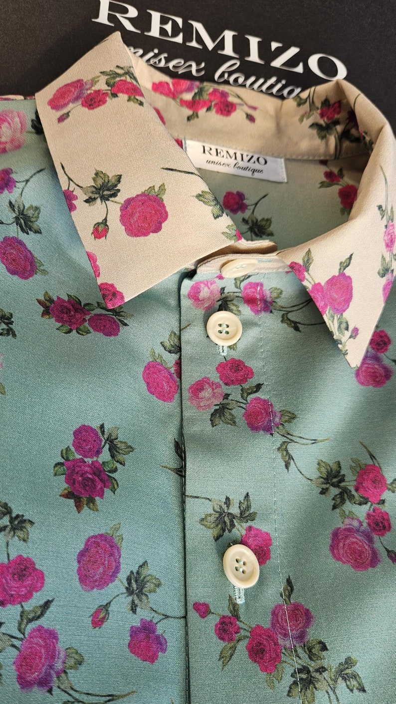 Silk shirt, Button up shirt, Floral print shirt, Business casual shirt, Holiday wear, Men silk shirt, Women silk shirt