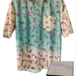 Silk shirt, Button up shirt, Floral print shirt, Business casual shirt, Holiday wear, Men silk shirt, Women silk shirt
