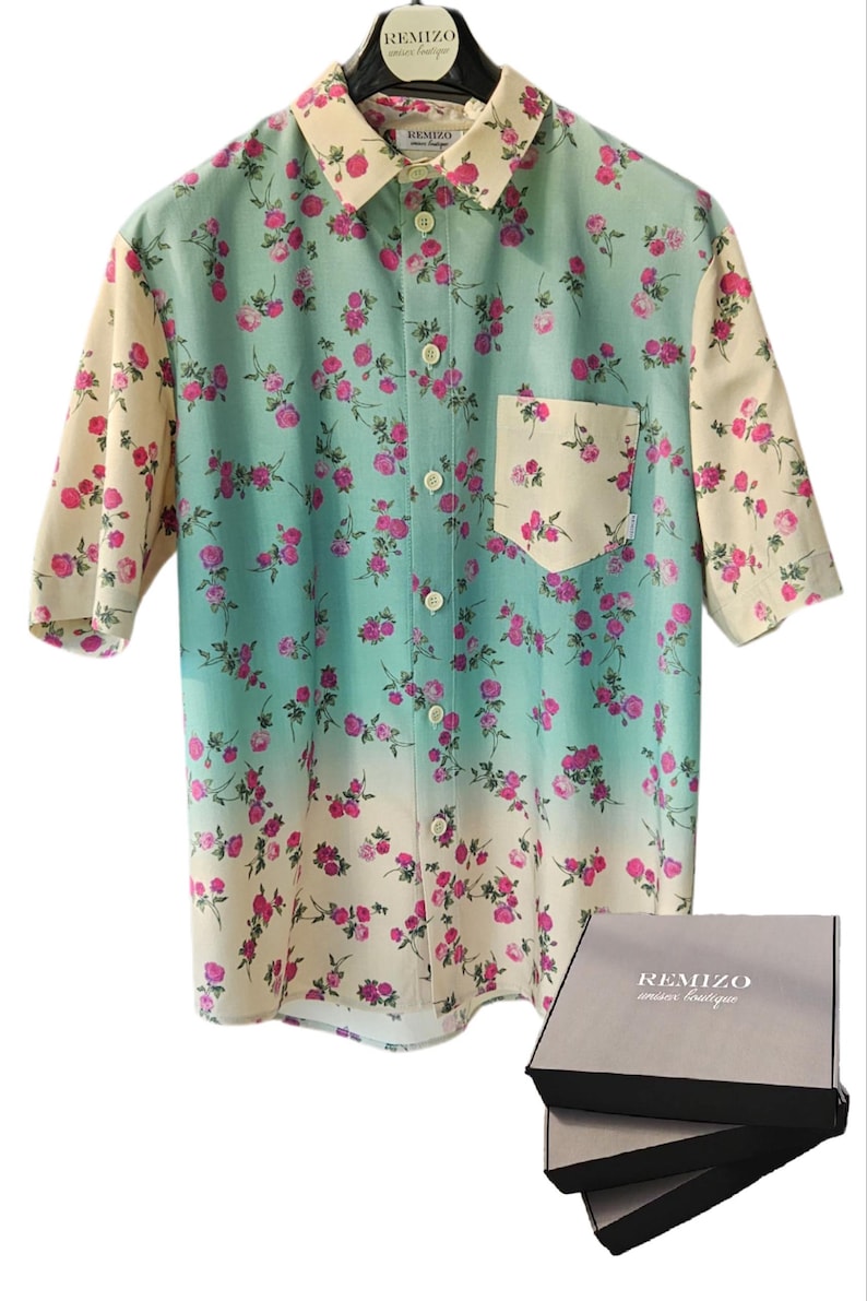 Silk shirt, Button up shirt, Floral print shirt, Business casual shirt, Holiday wear, Men silk shirt, Women silk shirt