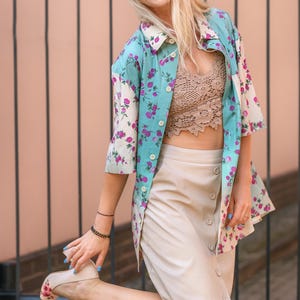 Silk shirt, Button up shirt, Floral print shirt, Business casual shirt, Holiday wear, Men silk shirt, Women silk shirt