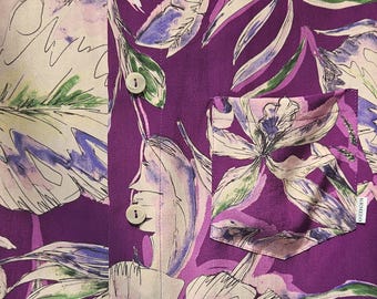 Floral Print Crepe Silk Button-Up Shirt: Italian Design