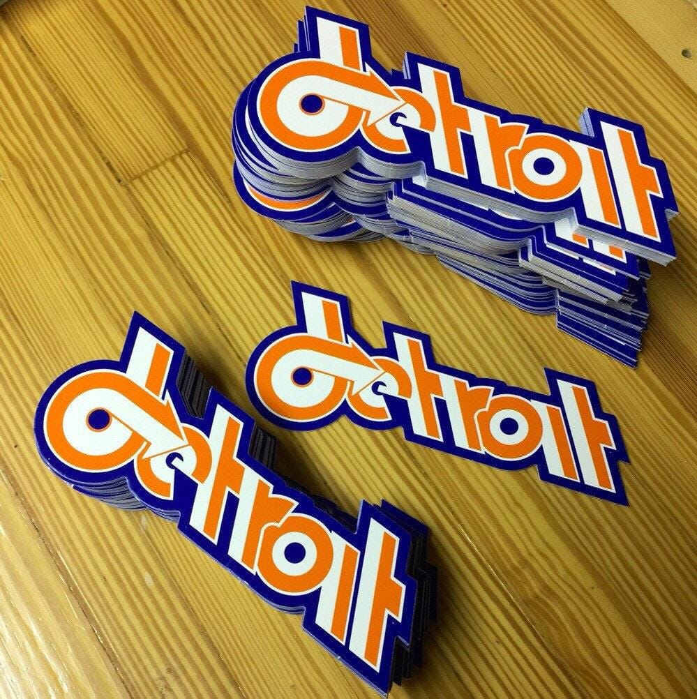 Detroit - Retro Design Sticker - Etsy