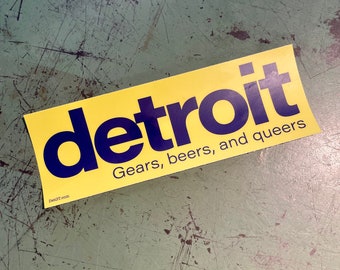 Detroit. Gears, beers, and queers Sticker