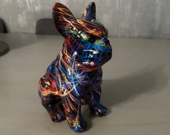 French Bulldog - Dog Resin Sculpture: Colorful Pop Art Ornament