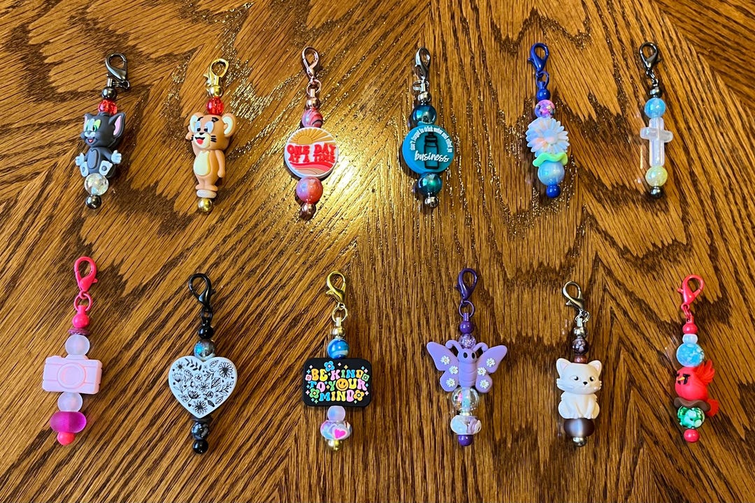 Beaded Zipper Pull Keychains - Etsy