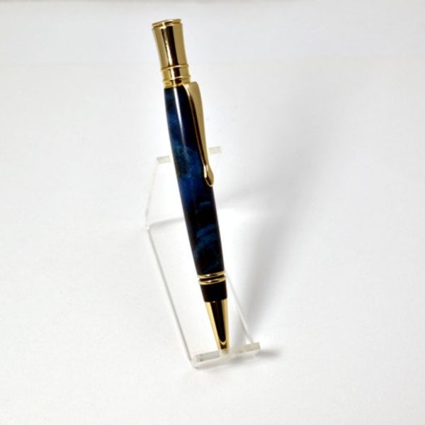 Graduation Gift, Executive Pen Sapphire Buckeye Burl 24kt Gold