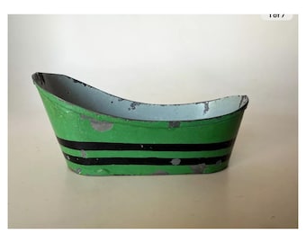 Antique Tin Bathtub For Dollhouse