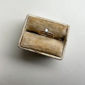Tiny & Rare Miniature Doll's 14K Gold And Diamond Solitaire Ring