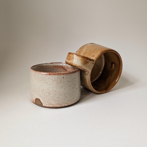 Handmade Stoneware Flat White Mug: Ceramic Coffee Cup (6.5oz) image 2