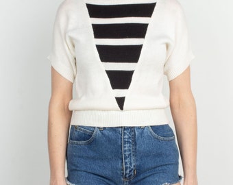 Vintage Triangle Stripe  Knit Top S