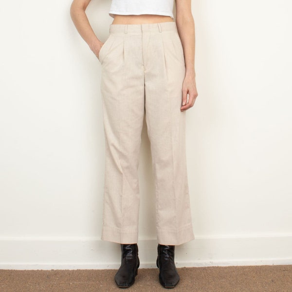 Vintage 70s / 80s Lightweight Pleated Neutral Pant