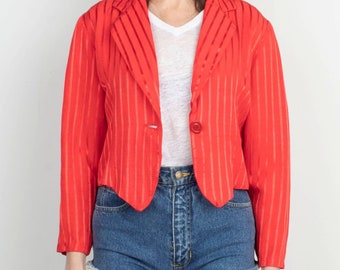 Vintage 80s Marine West Red Crop Jacket Size S/M