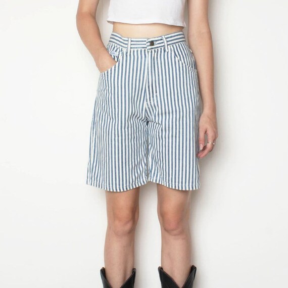 90s Lee Railroad Stripe Denim Shorts