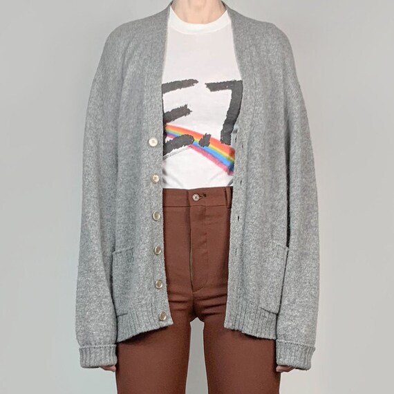 Grey Wool Oversized Cardigan