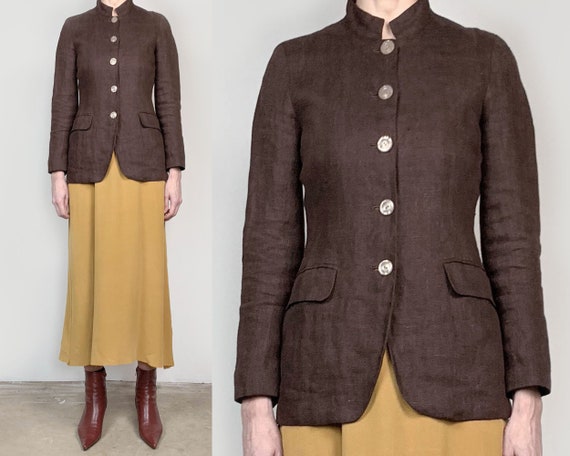 Vintage Brown Linen Jacket