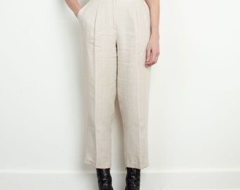 Vintage 90s Irish Linen Trouser Size S