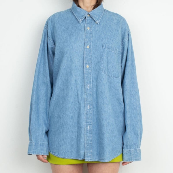 Vintage Denim Button-Down Jean Shirt XL