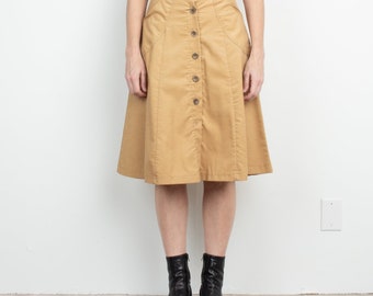 Vintage 1970s H.I.S. Tan Corduroy High Waist Skirt S