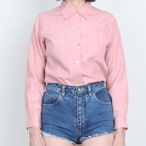 Vintage Pink Silk / Cotton Blouse S