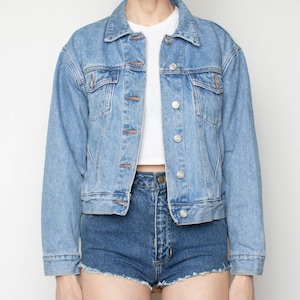 Vintage 1980s Cropped Denim Jacket M
