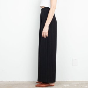 Vintage 90s Black Pinstripe Wide Leg Pant Size M image 2